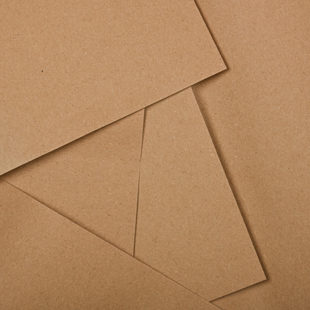 Brown paper sheets with geometric arrangement
